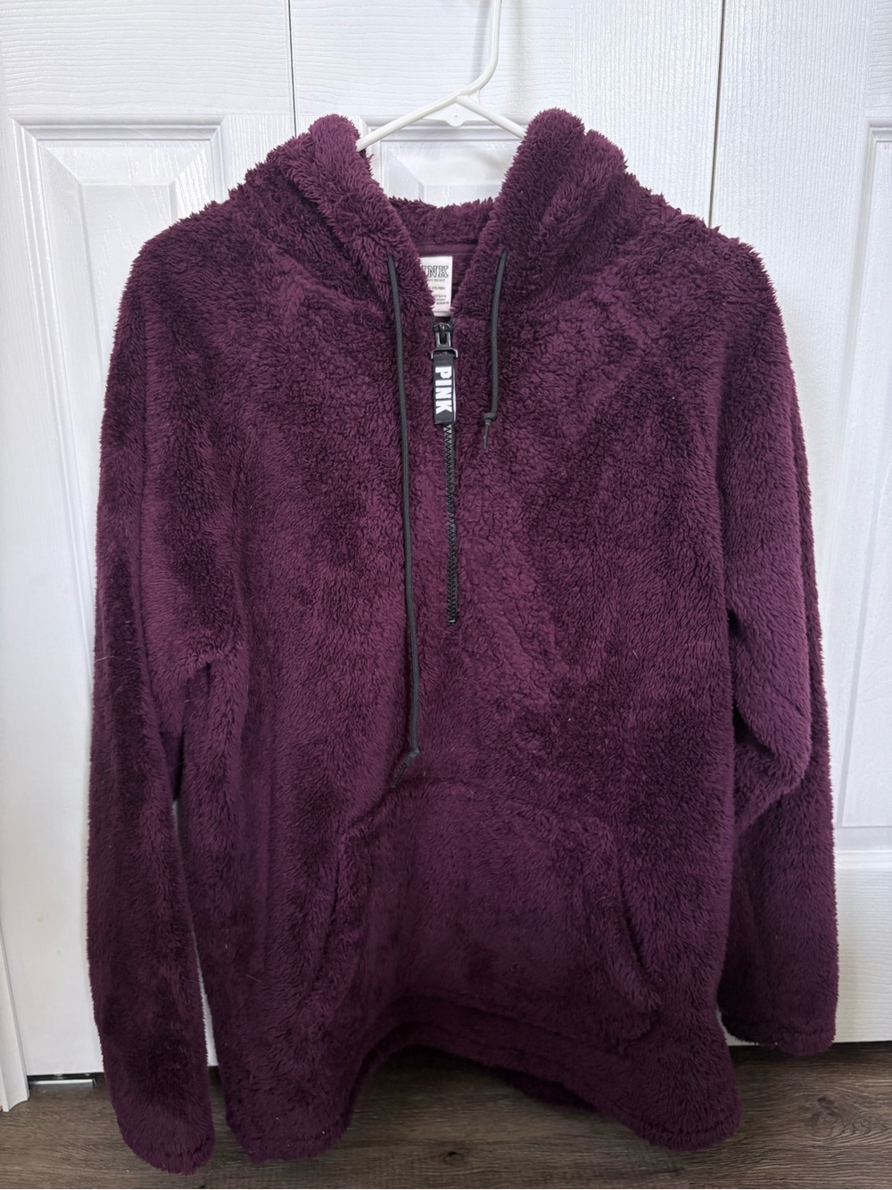 PINK Victoria's Secret Sherpa Half-Zip Hoodie - Plum